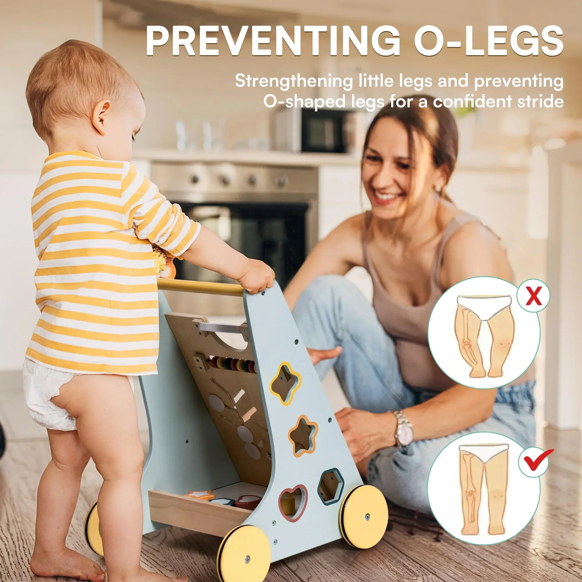Robotime Robud Wooden Baby Walker