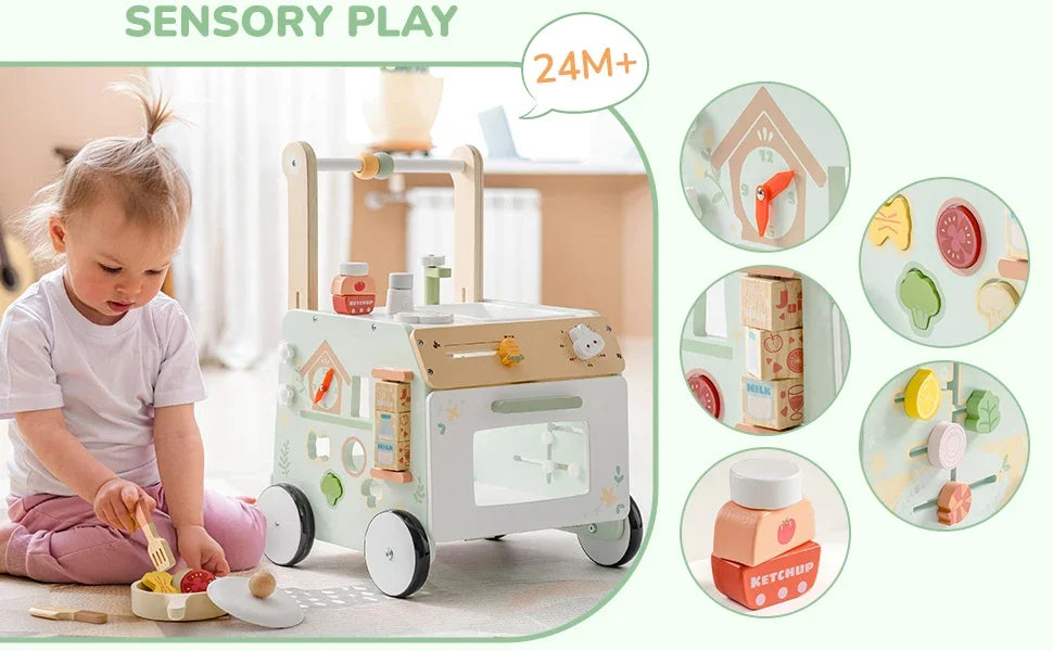Robud Adjustable Wooden Baby Walker Kitchen