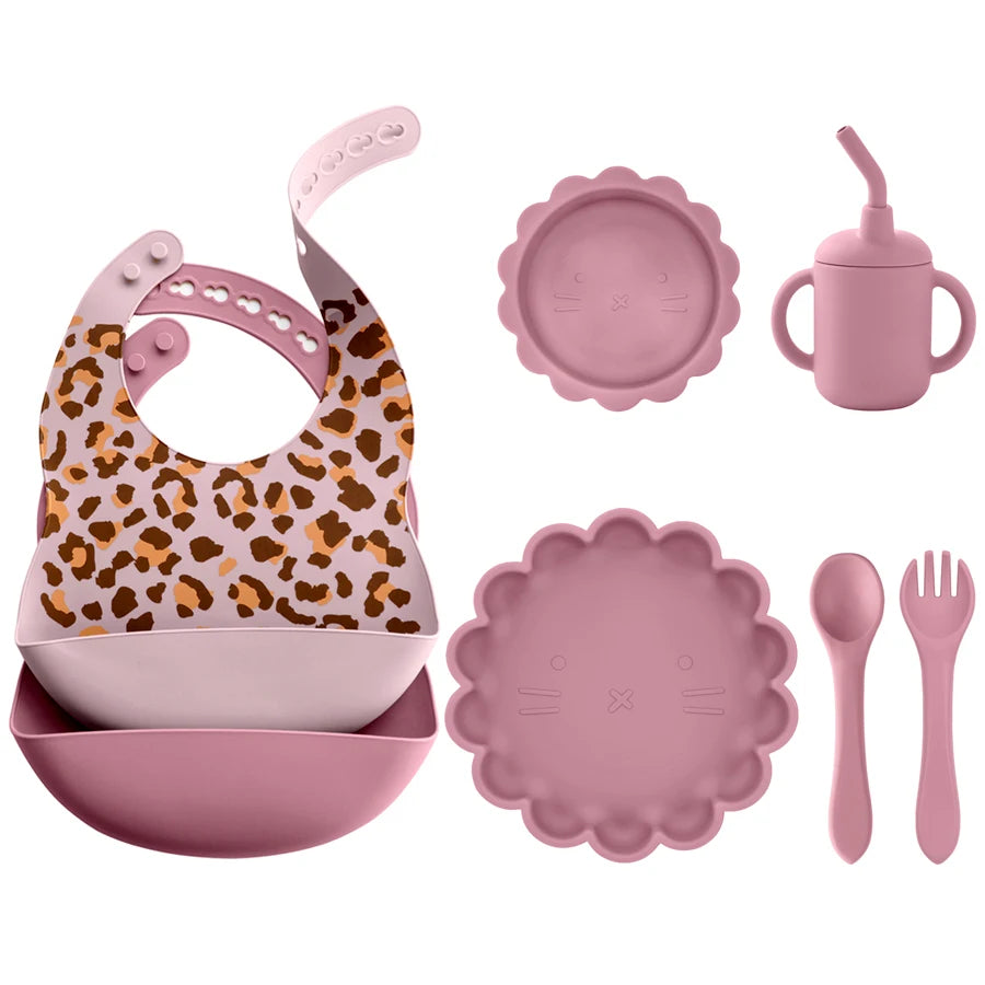 BPA Free Lion Shape Silicone Feeding Set
