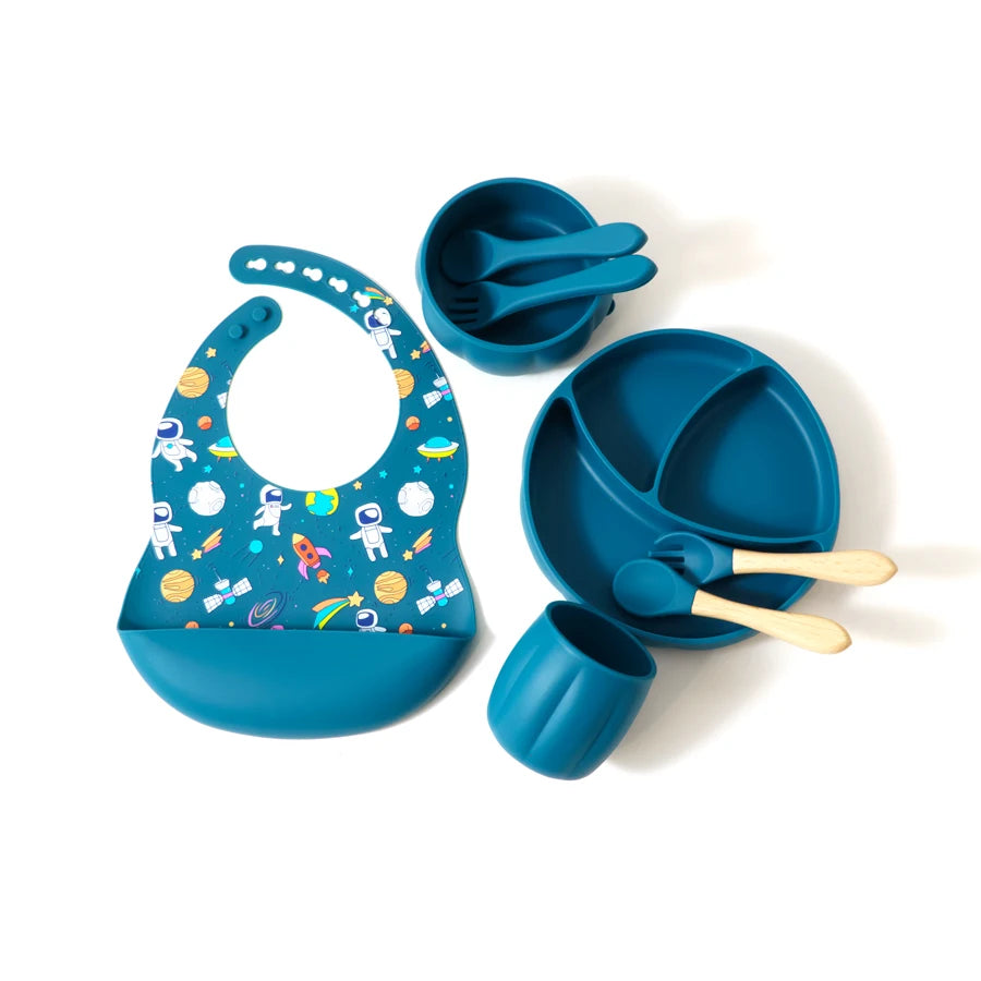 New Edition 8-piece Colourful Baby Feeding Set