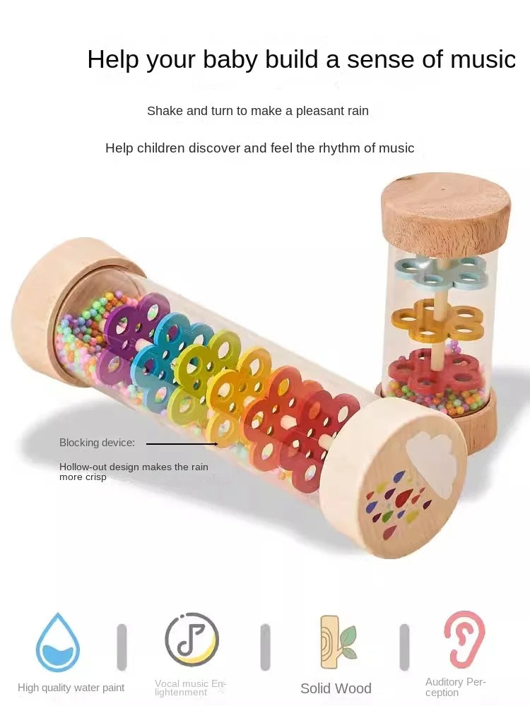 Baby Wooden Rain Sound Pipe Toy