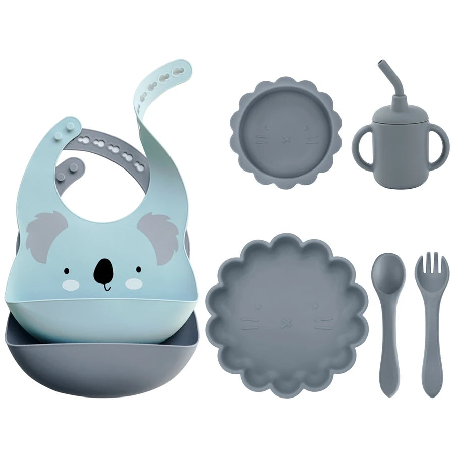 BPA Free Lion Shape Silicone Feeding Set