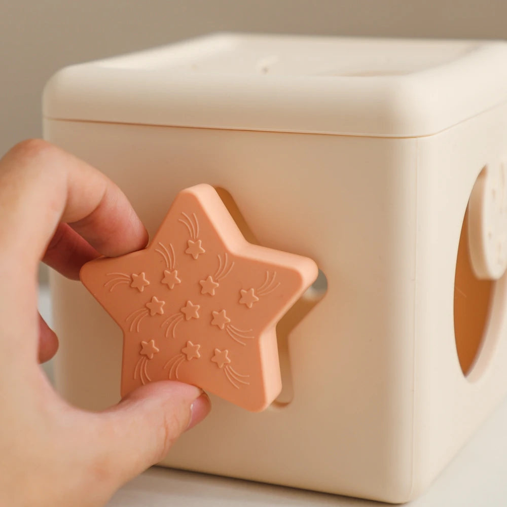 Silicone Baby Tissue Box Toy for Sensory Play & Development