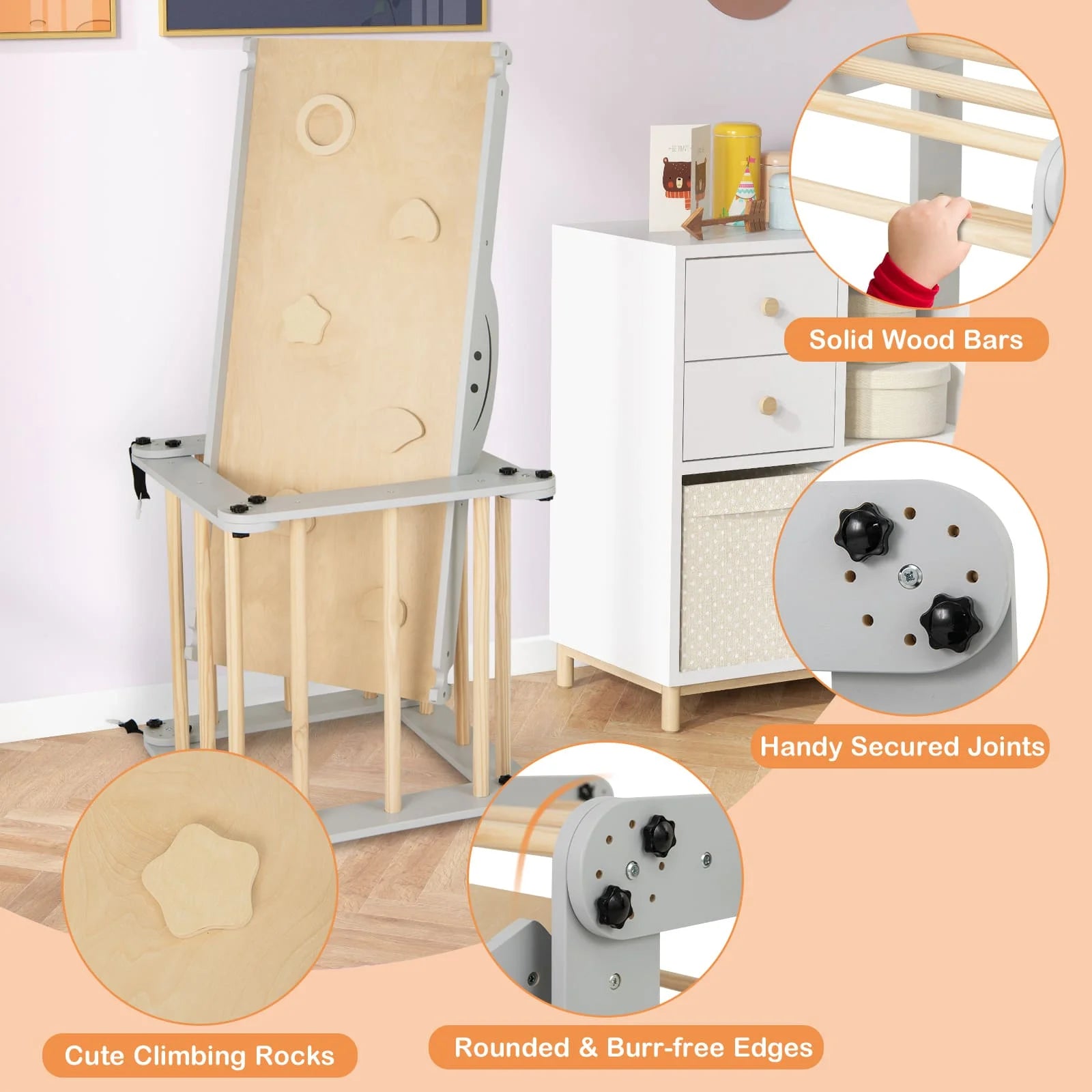 Kiddyroo™ Montessori Climbing Toy Set with Reversible Ramp