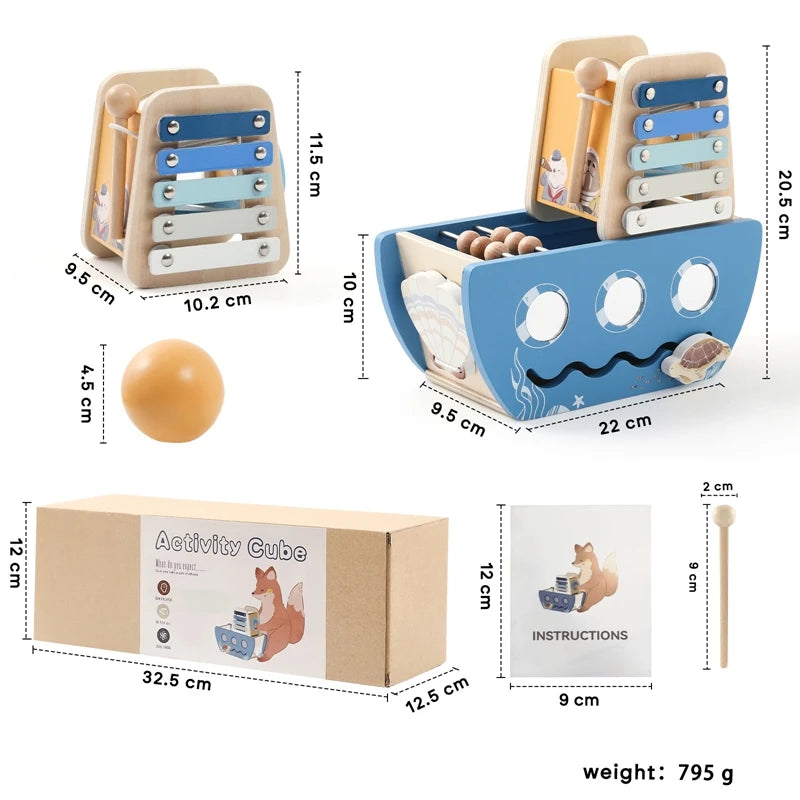 Montessori Wooden Ship Toy