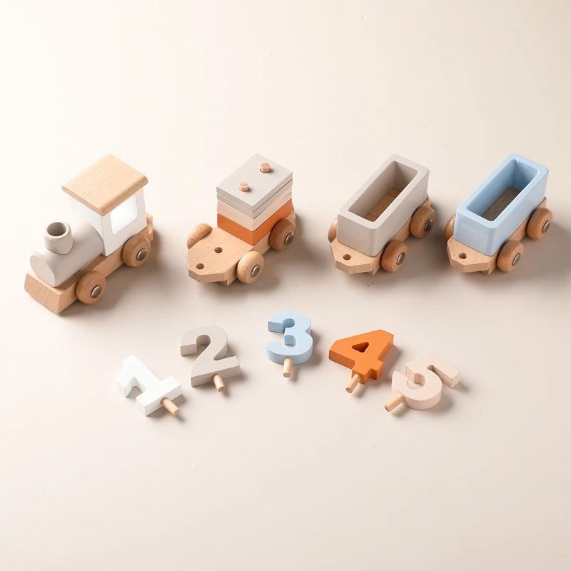 Montessori Wooden Pull Along Trolley Toy