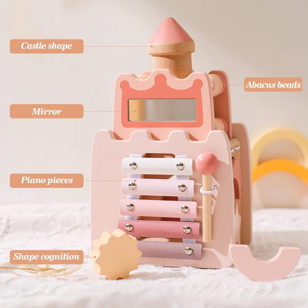 Montessori Wooden Castle Shape Block Puzzle