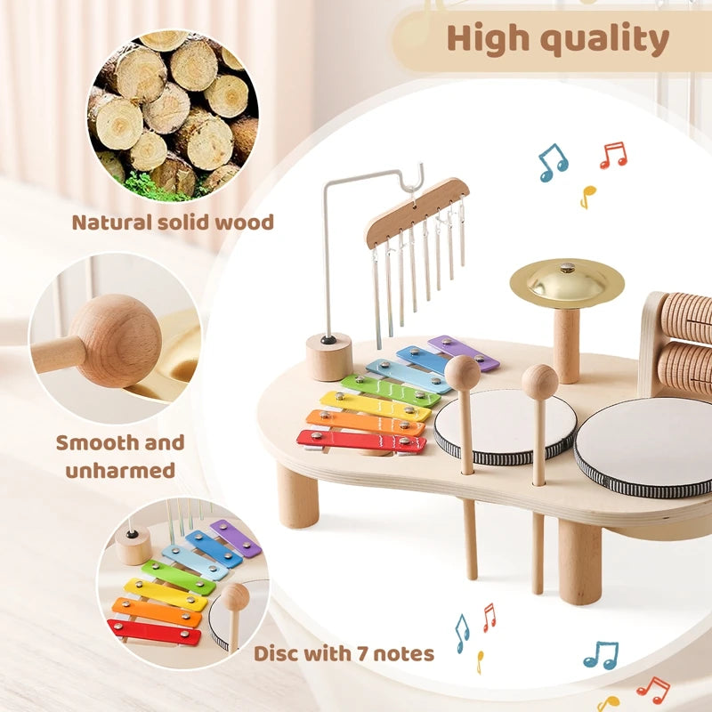 Montessori Wooden Musical Xylophone Toy for Babies & Toddlers