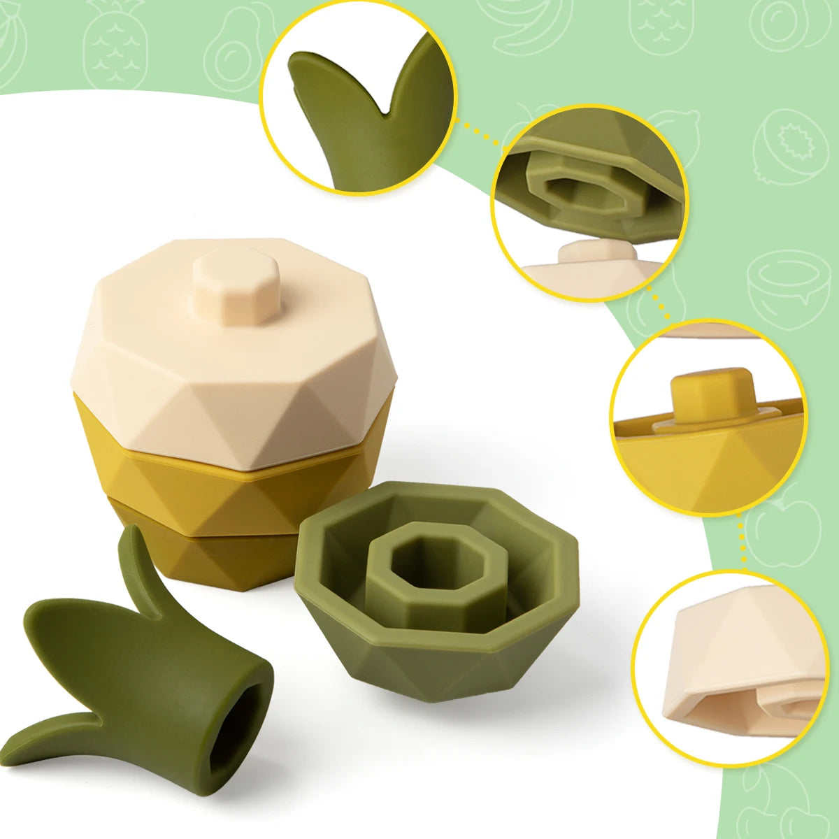 Silicone Fruit Stacking Toys