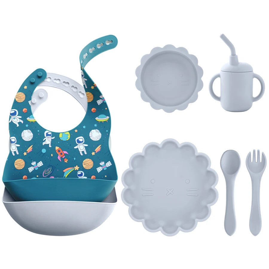 BPA Free Lion Shape Silicone Feeding Set