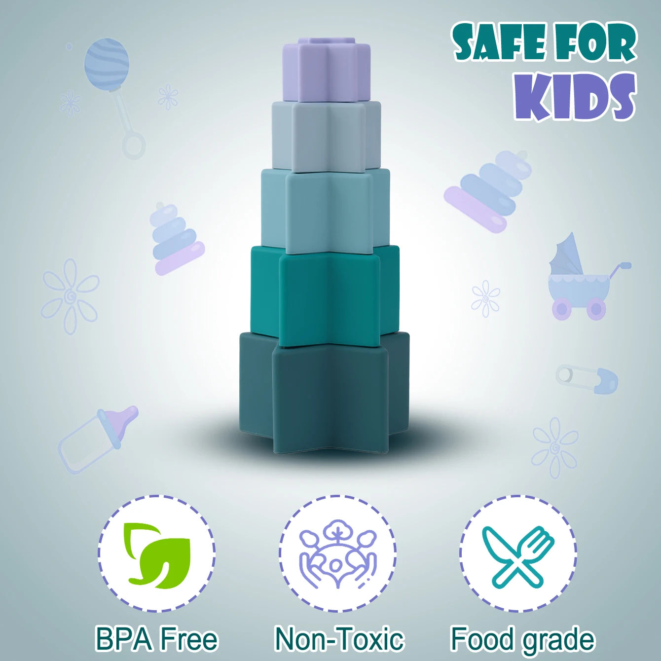 Star Shape Silicone Stacking Toy
