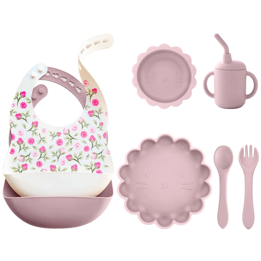 BPA Free Lion Shape Silicone Feeding Set