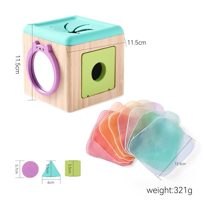 Baby Montessori Wooden Magic Tissue Box