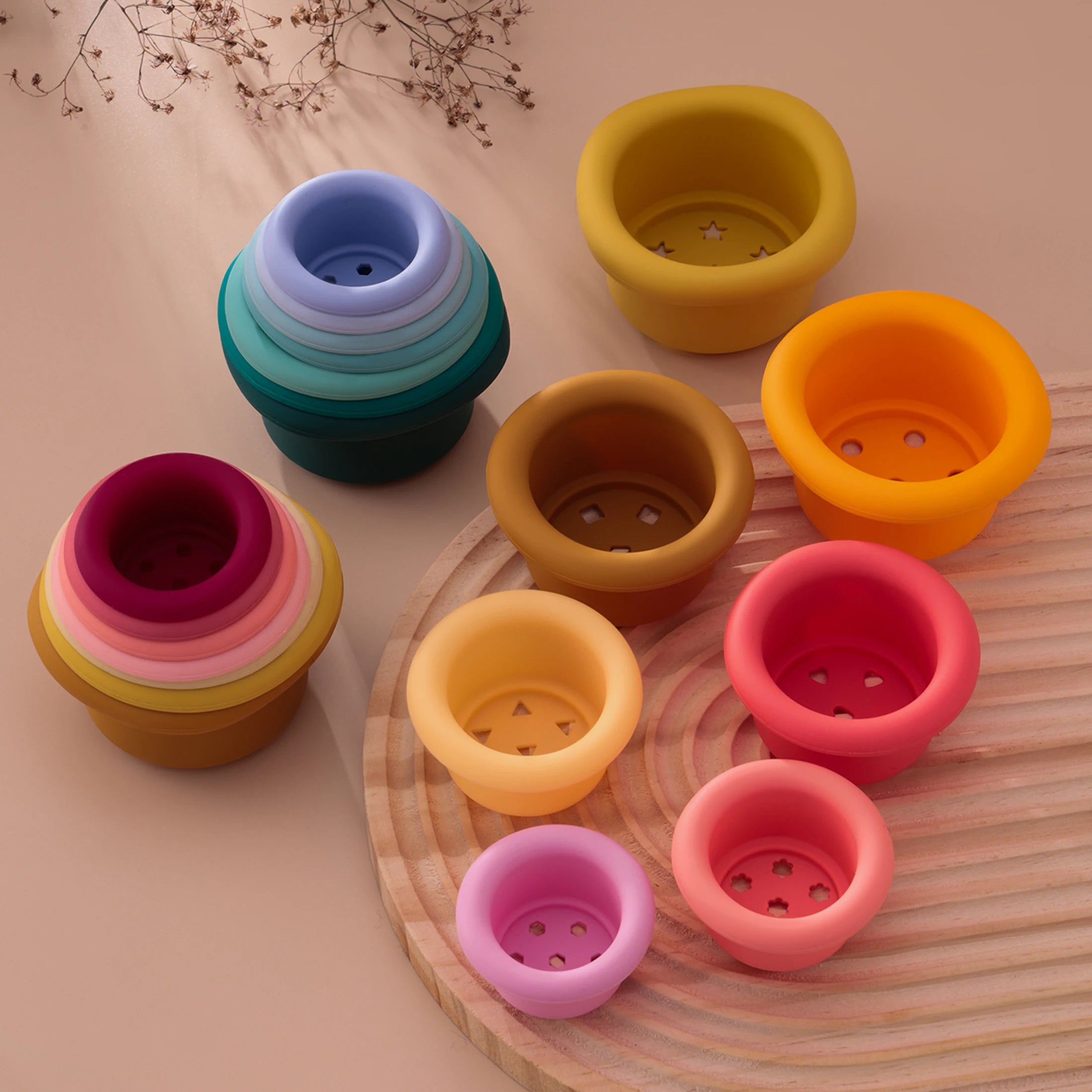 Silicone Cups Stacker Toys