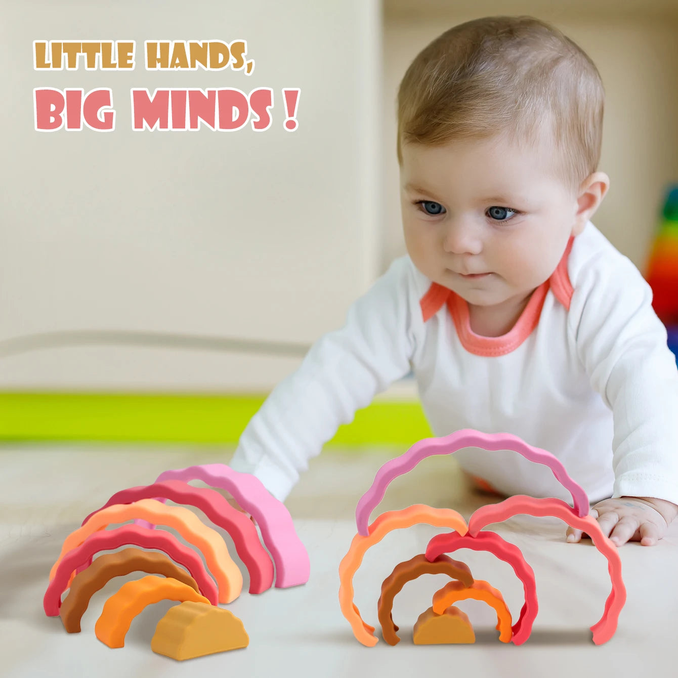 Silicone Rainbow Wave Stacking Toy