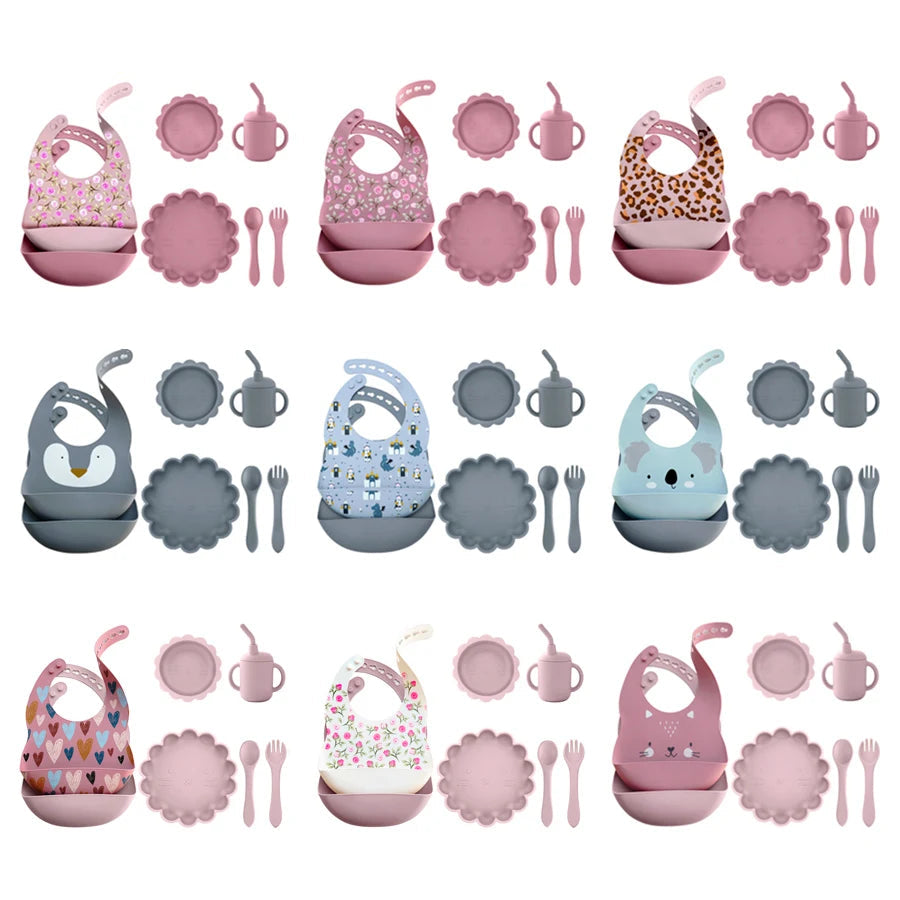 BPA Free Lion Shape Silicone Feeding Set