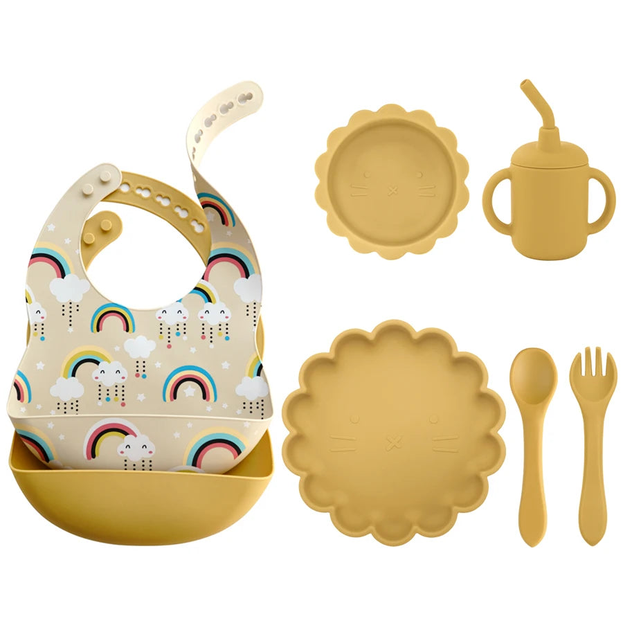 BPA Free Lion Shape Silicone Feeding Set
