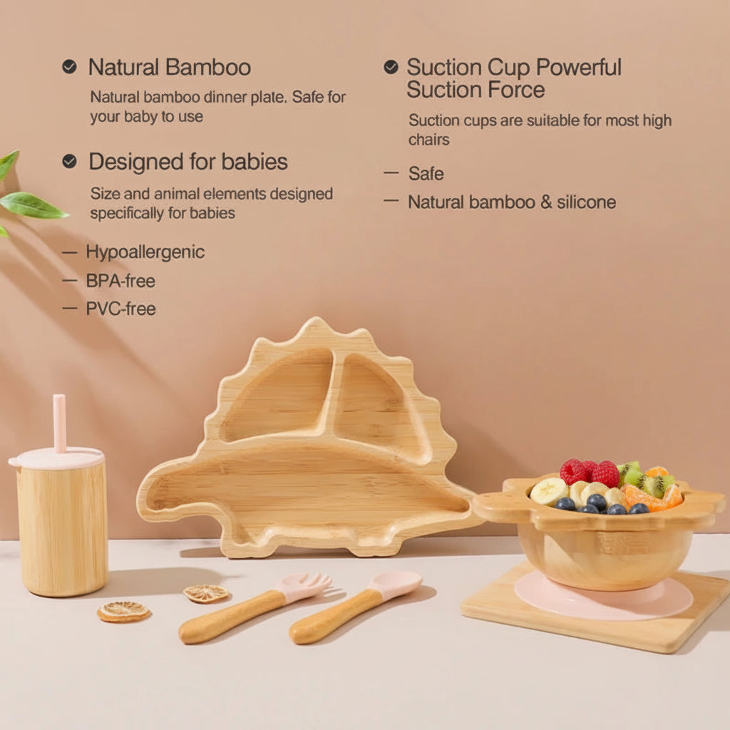 Baby Bamboo Dinosaur Feeding Set