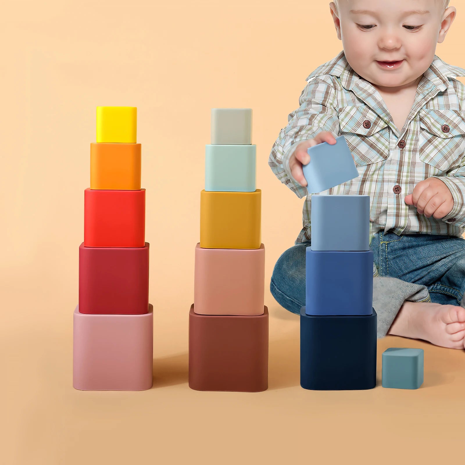 Silicone Square Stacking Toys