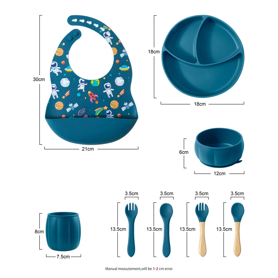 New Edition 8-piece Colourful Baby Feeding Set