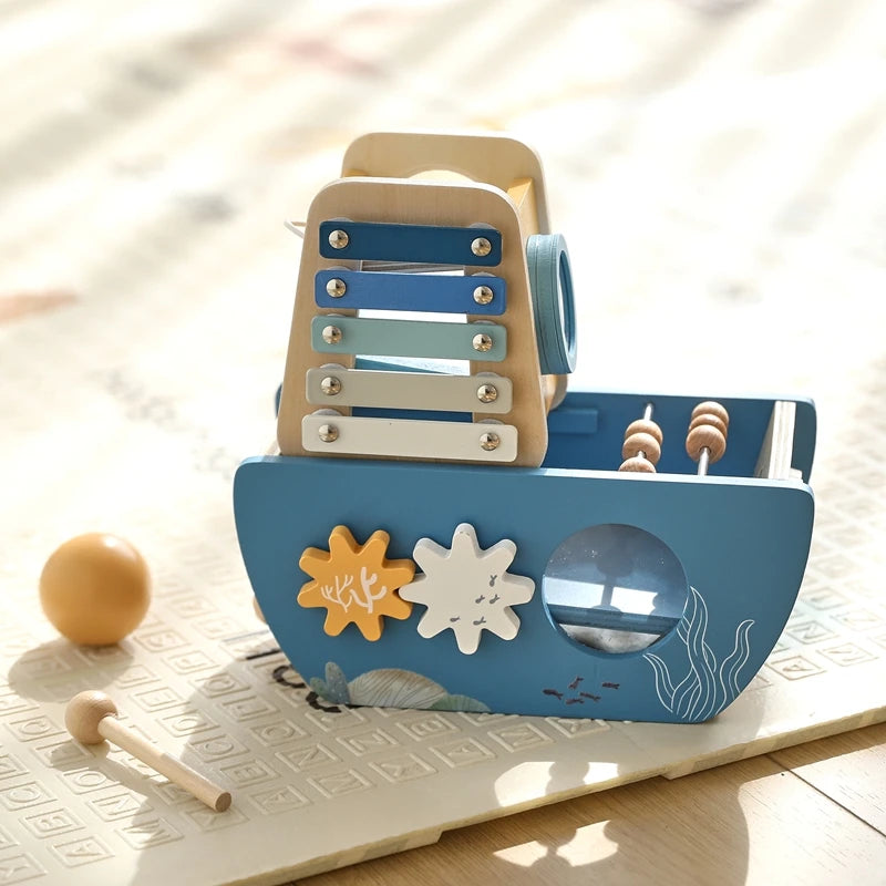 Montessori Wooden Ship Toy