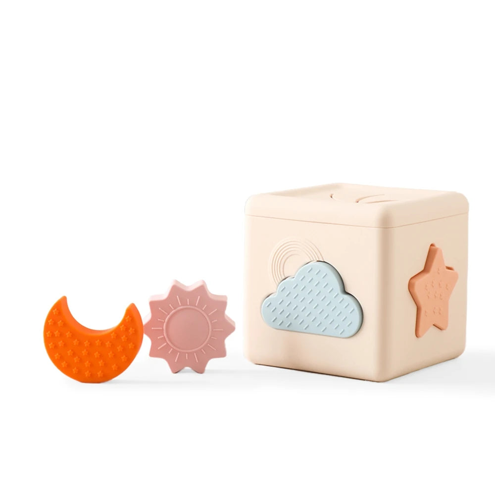 Silicone Baby Tissue Box Toy for Sensory Play & Development