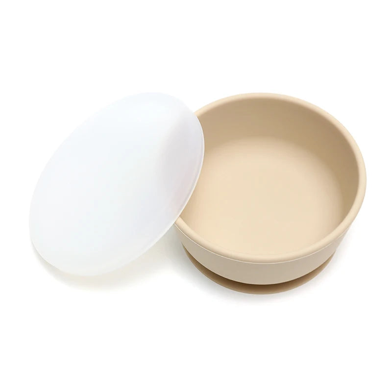 Silicone Baby Feeding Suction Bowl with Lid