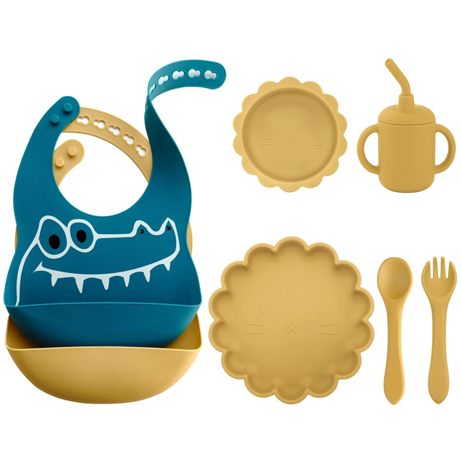 BPA Free Lion Shape Silicone Feeding Set