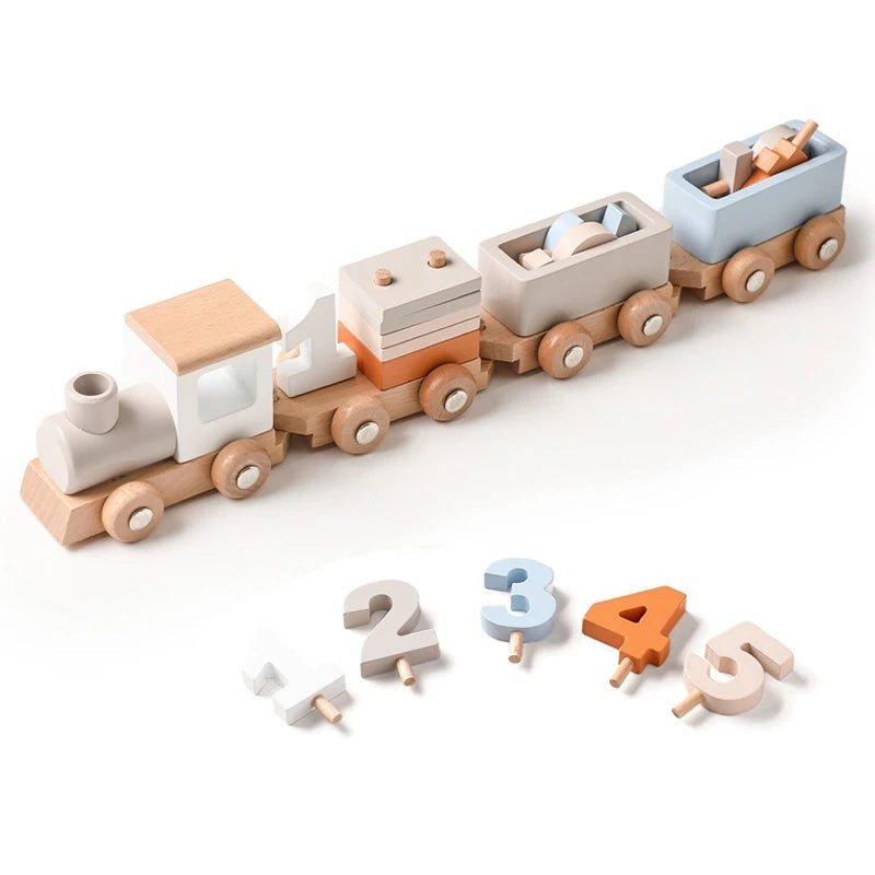 Montessori Wooden Pull Along Trolley Toy