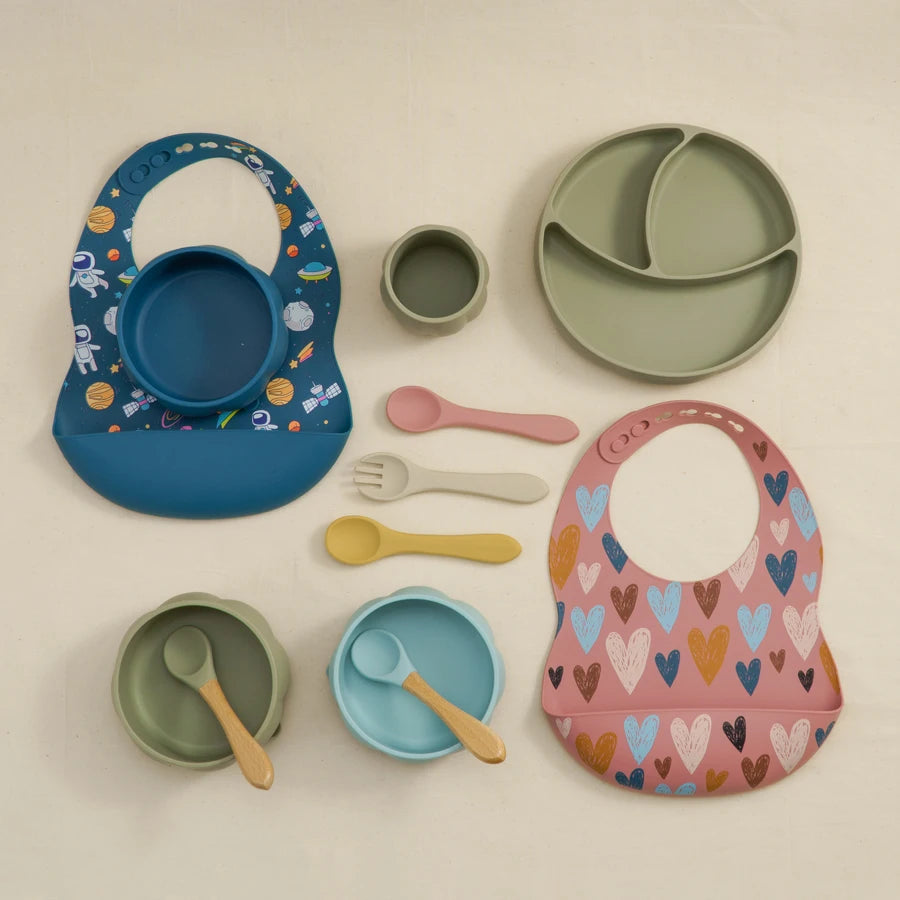 New Edition 8-piece Colourful Baby Feeding Set