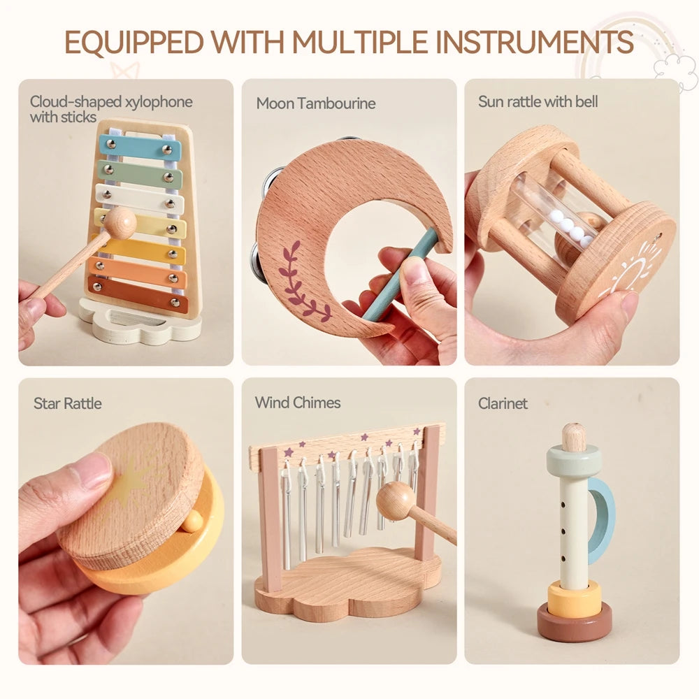 Montessori Musical Instrument Set Toys for Babies & Toddlers