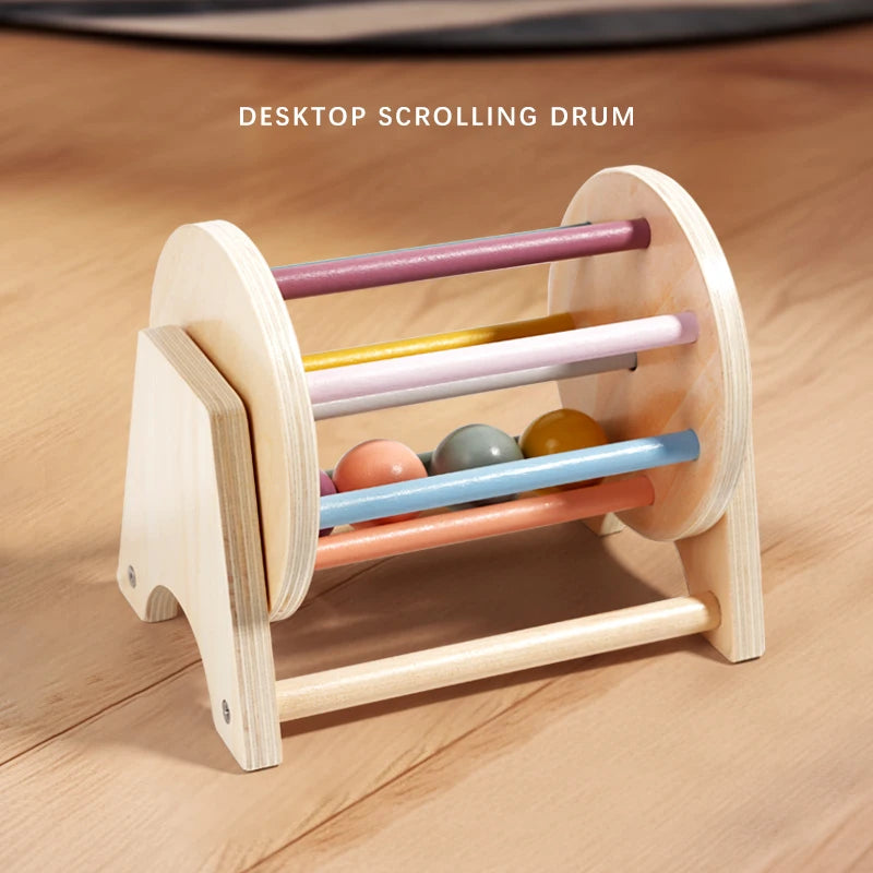 Baby Montessori Wooden Spinning Drum