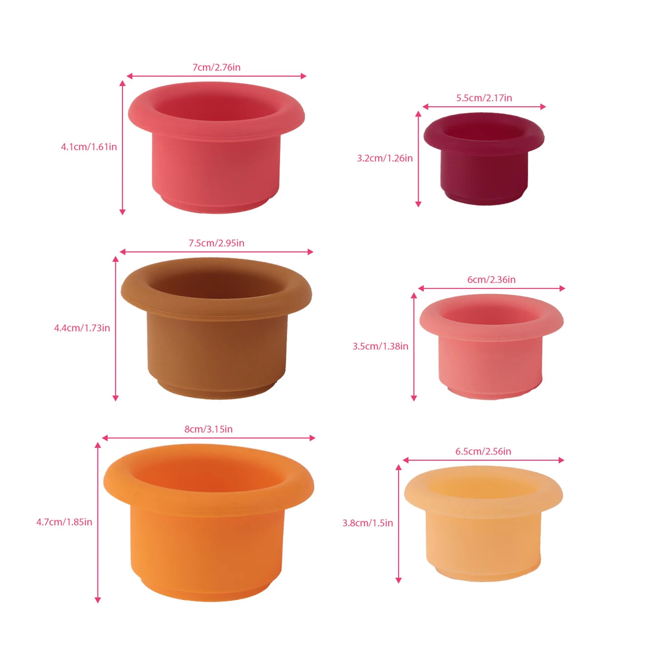 Silicone Cups Stacker Toys