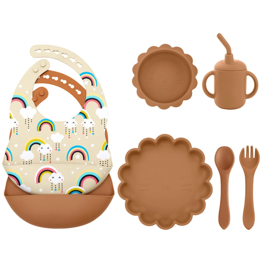 BPA Free Lion Shape Silicone Feeding Set