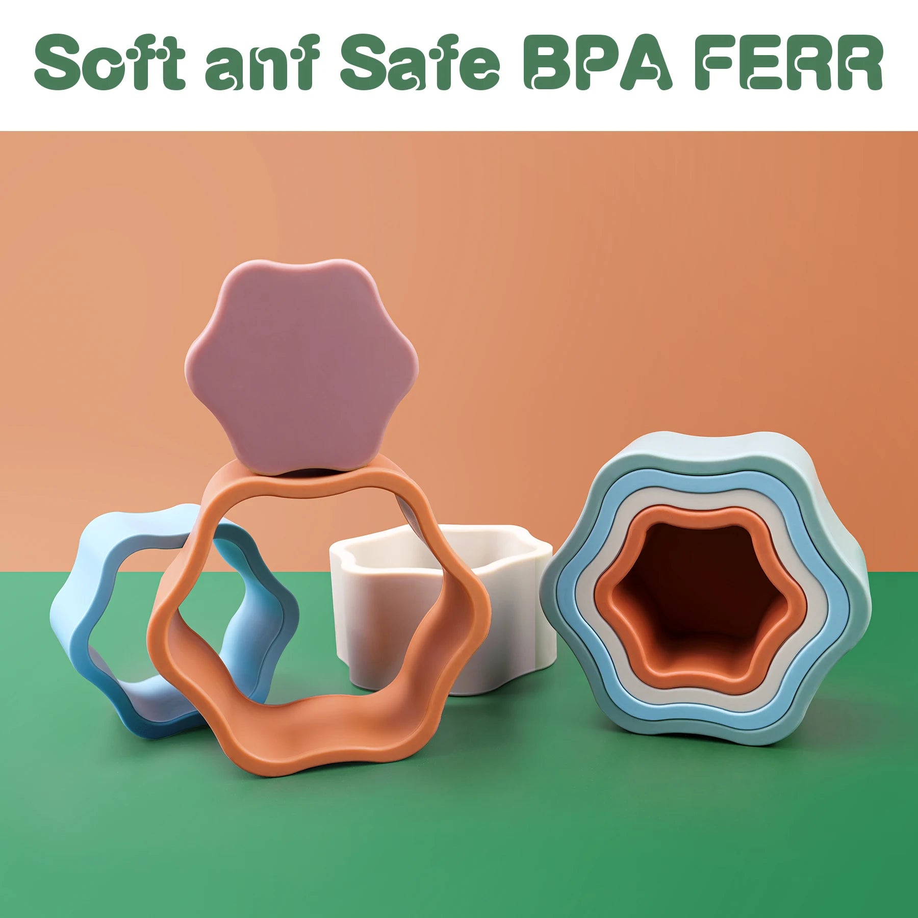 Flower Shaped Silicone Stacker Toys