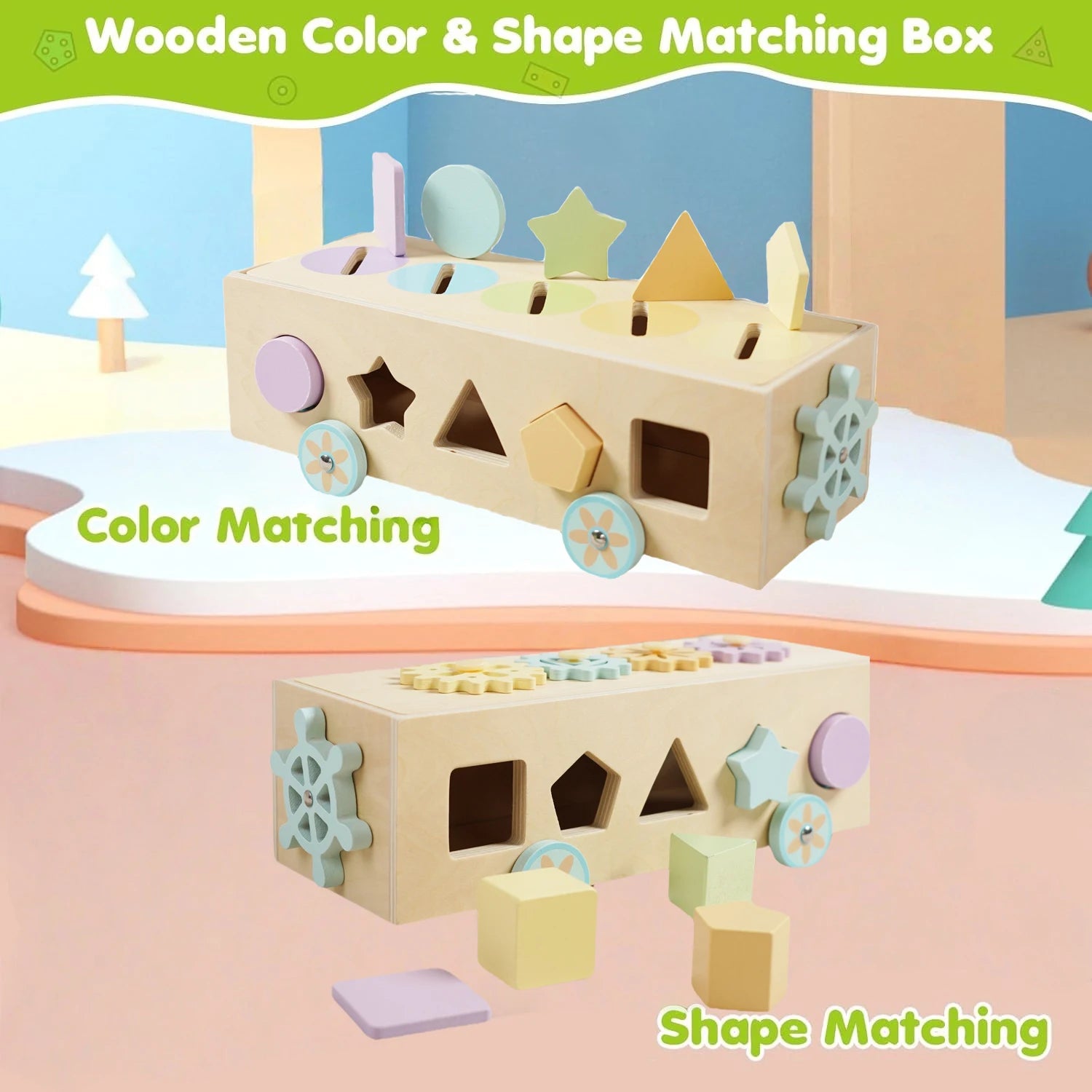 Montessori Colour Sorting & Shape Matching Toy